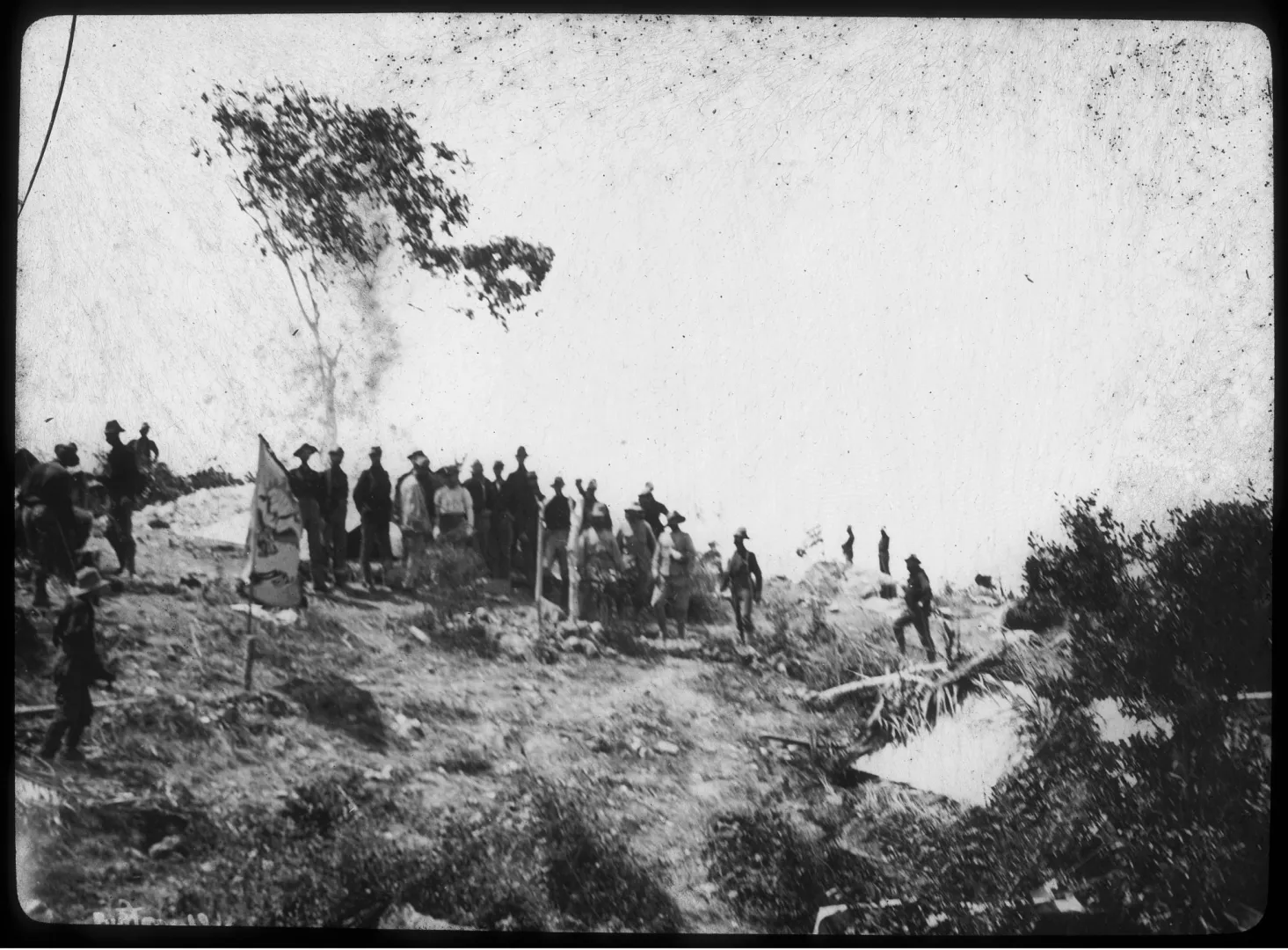 Victorious troops atop San Juan Hill after the battle