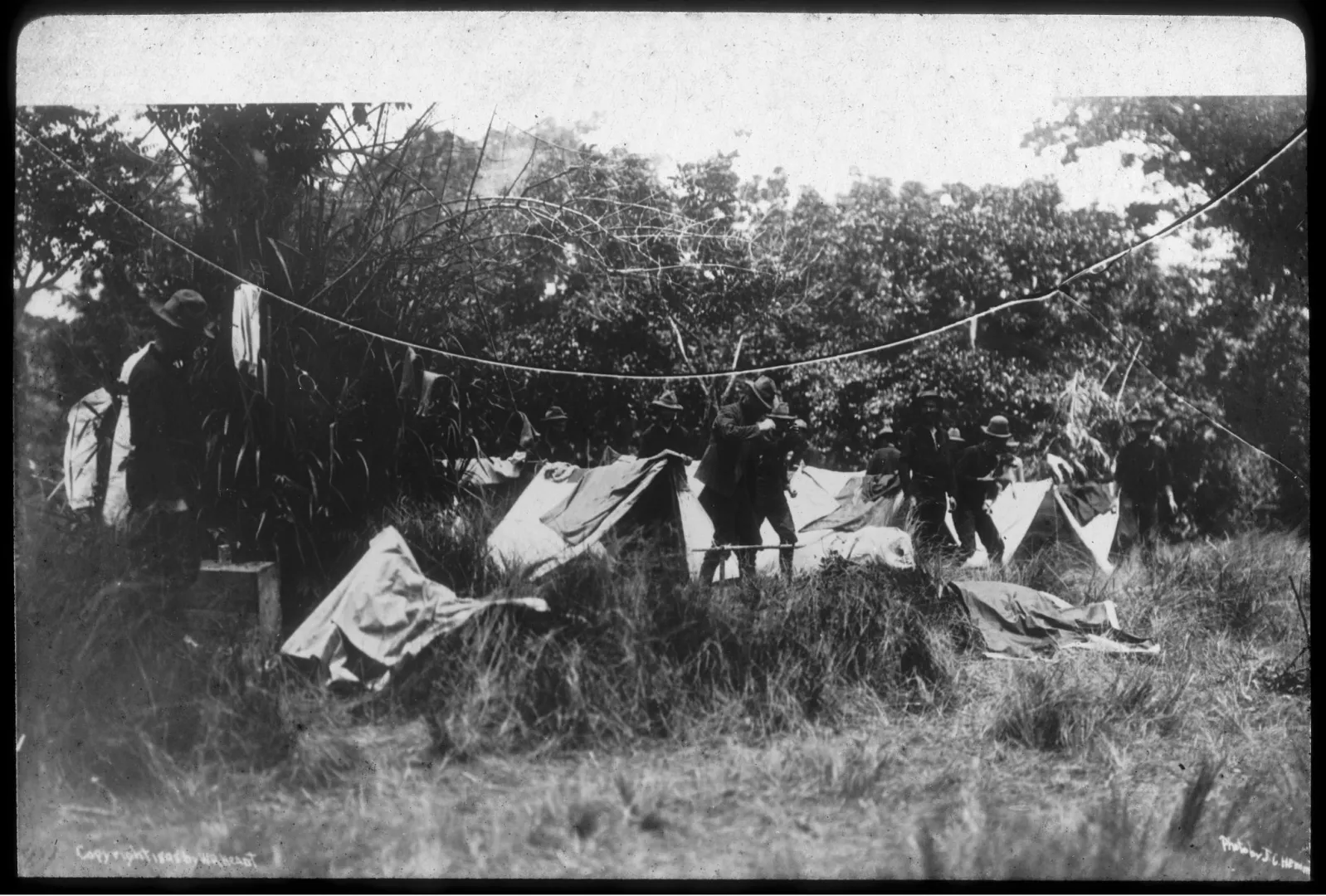 Rough Riders camped in the field below San Juan Hill