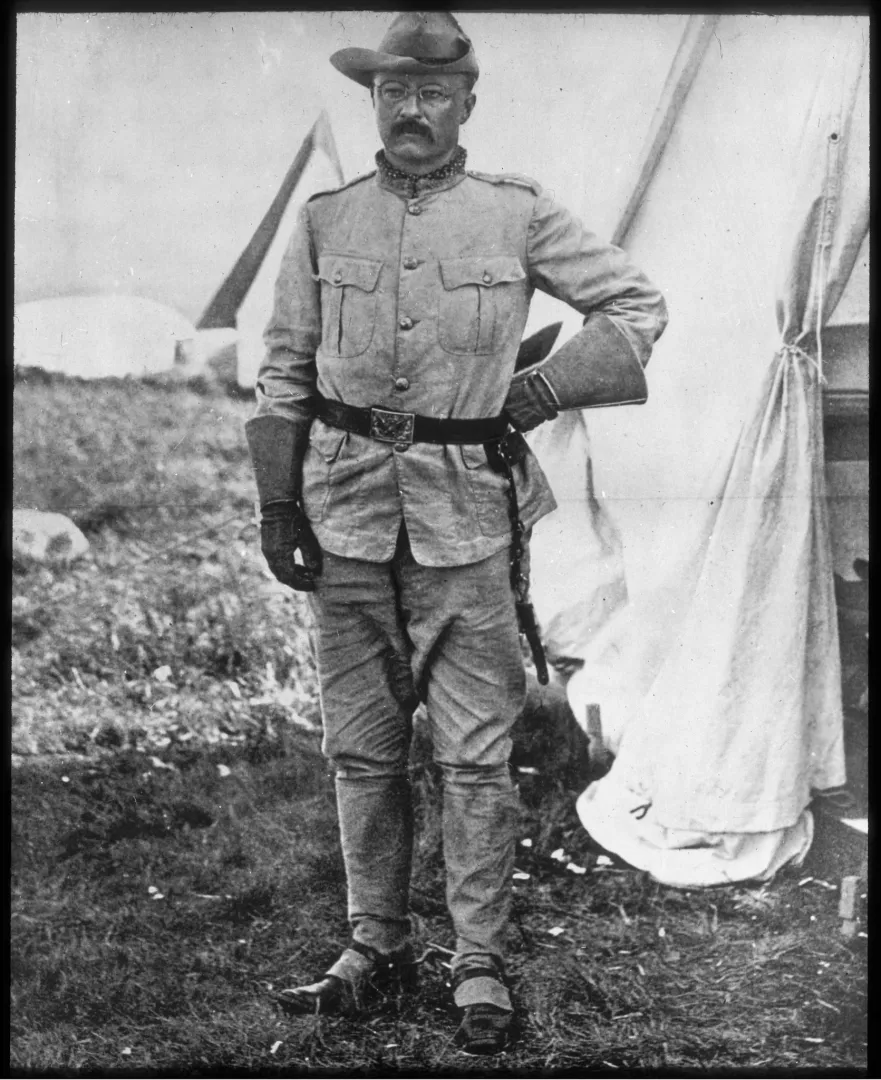 Lieutenant Colonel Roosevelt in camp in Cuba