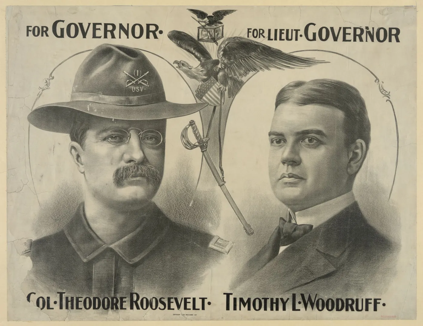 1898 campaign poster for Colonel Theodore Roosevelt for Governor of New York