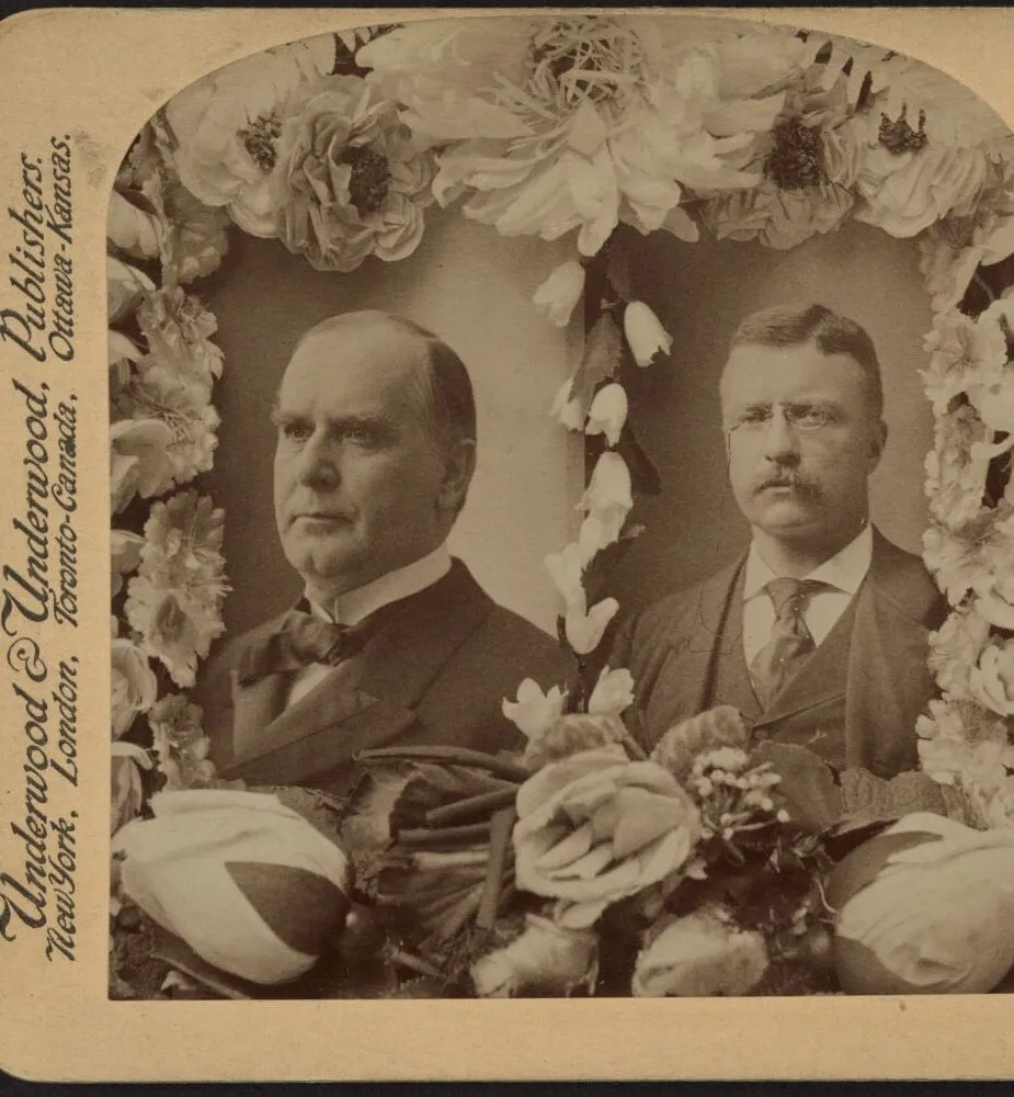 1900 campaign portrait of President McKinley and Theodore Roosevelt
