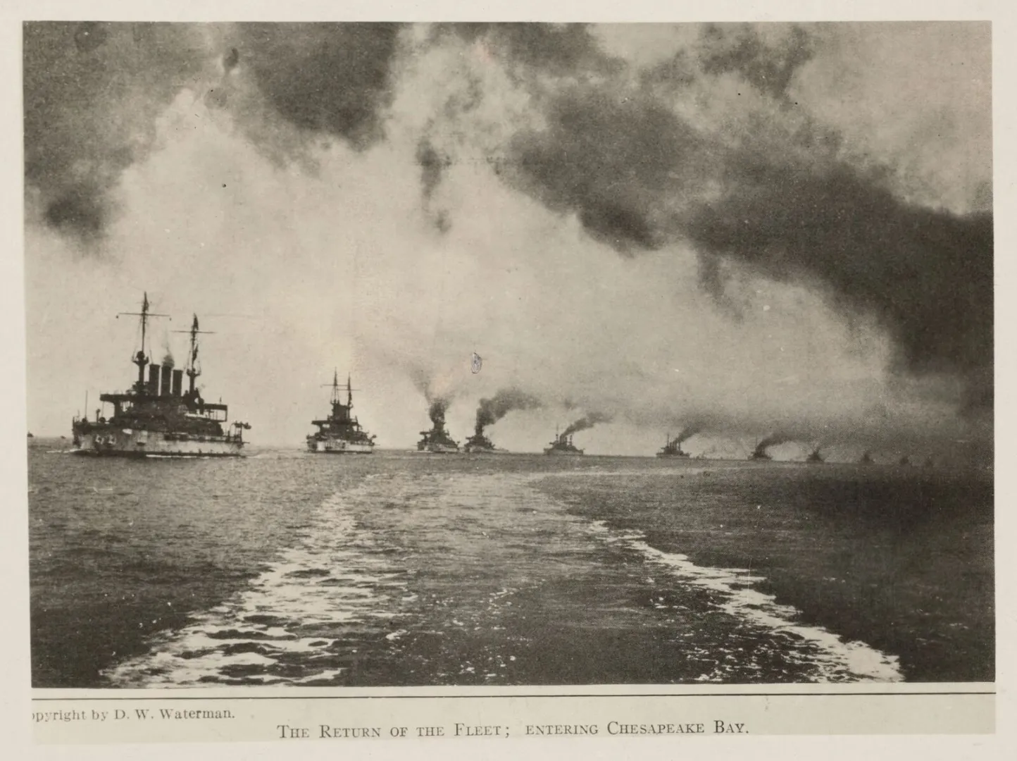 The Great White Fleet returning, entering Chesapeake Bay