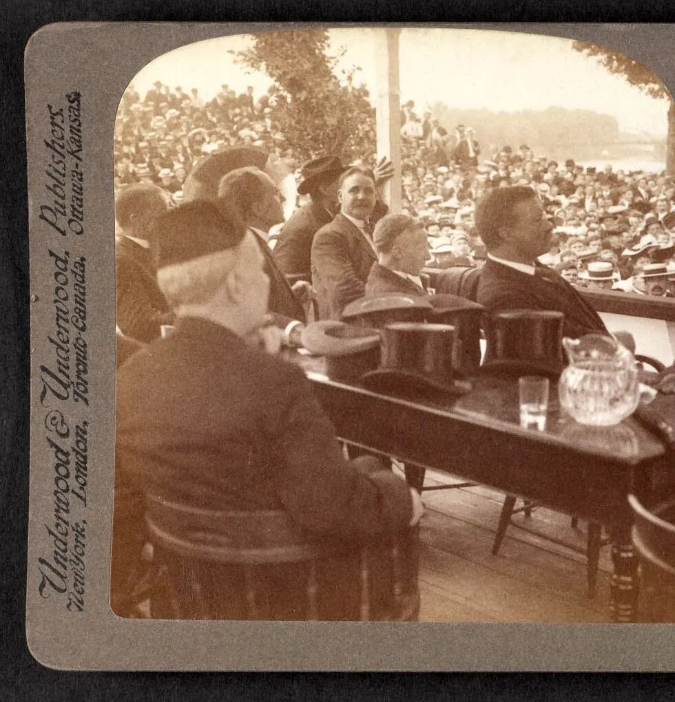 President Roosevelt addressing a vast crowd of miners