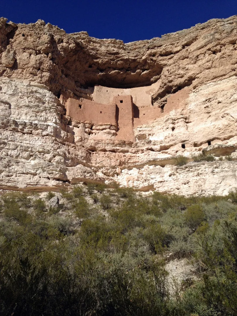 The cliff dwelling of Montezuma Castle in its limestone alcove, Arizona