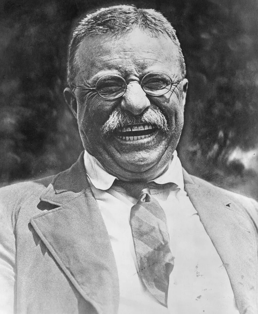 Theodore Roosevelt laughing, around 1910