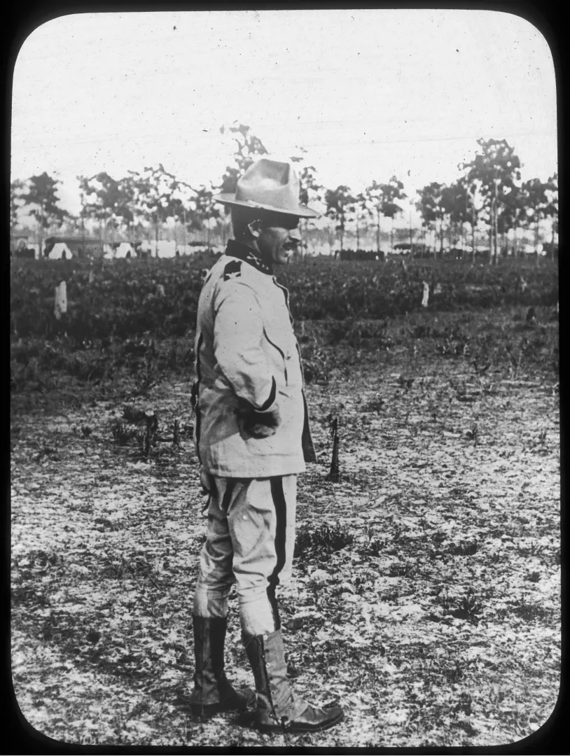 Leonard Wood in uniform in the field