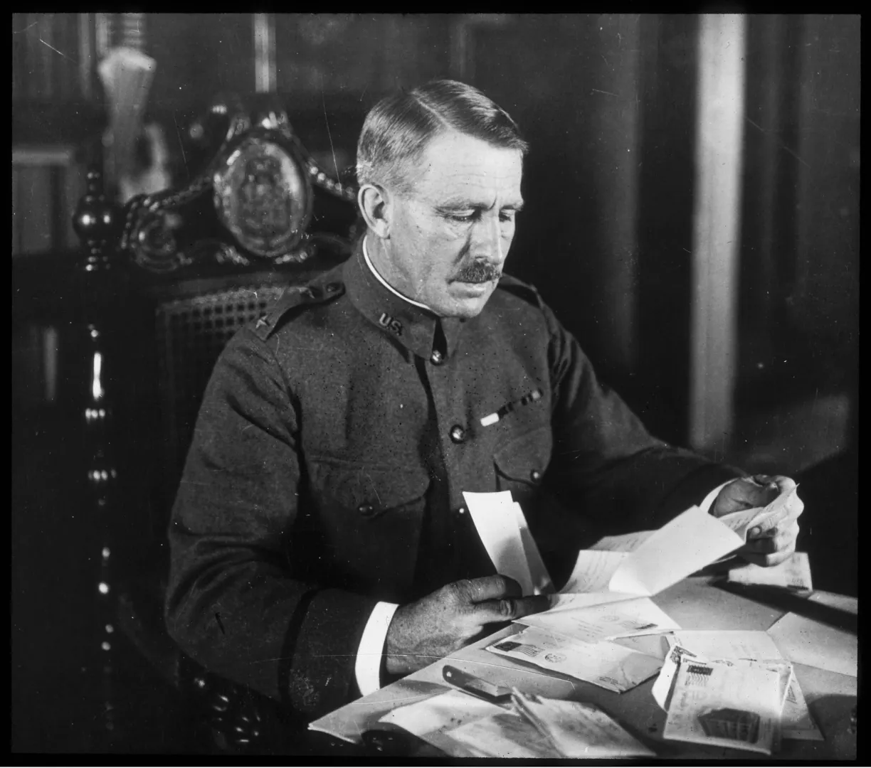 Leonard Wood at his desk as military governor in Cuba