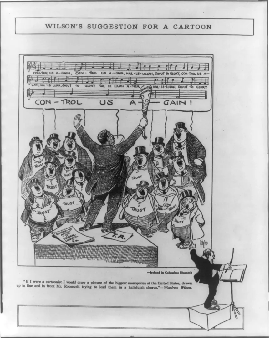 Political cartoon satirizing Woodrow Wilson