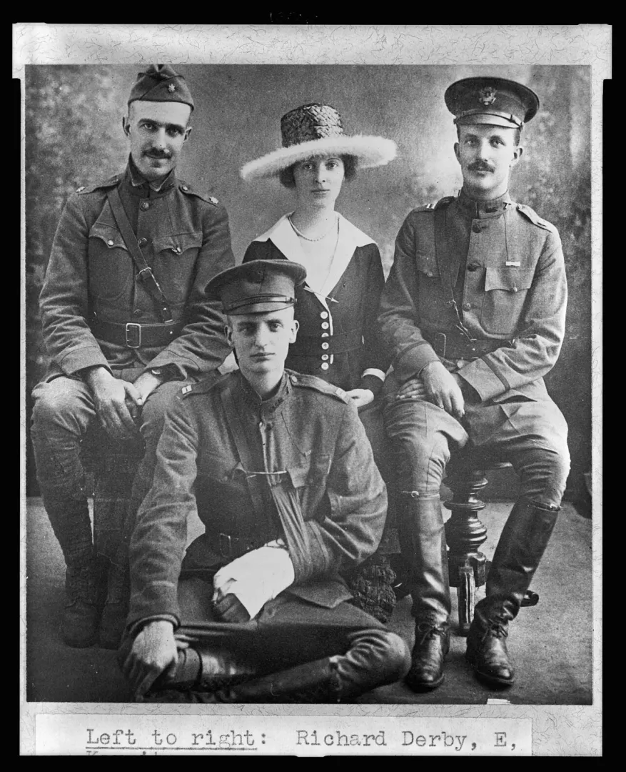Archie and Kermit Roosevelt in uniform with family members
