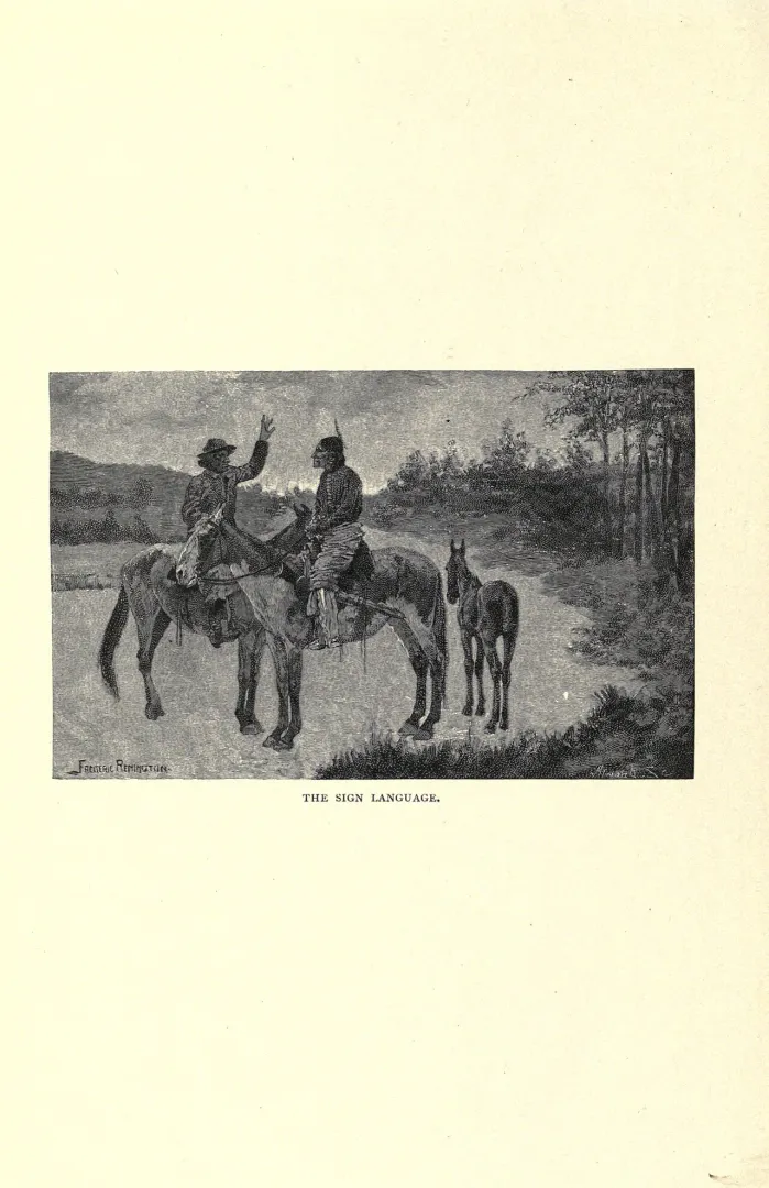 Frederic Remington illustration of a mounted rider on the range