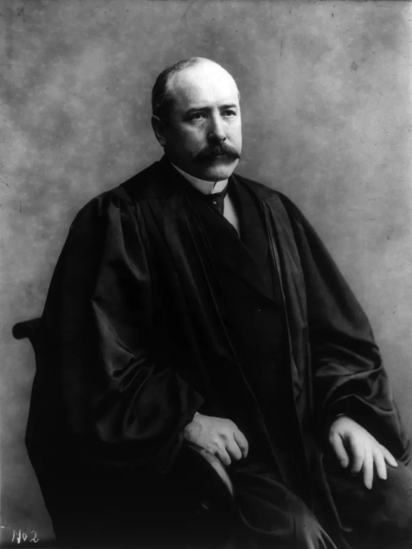 Studio portrait of Alton B. Parker wearing dark judicial robes