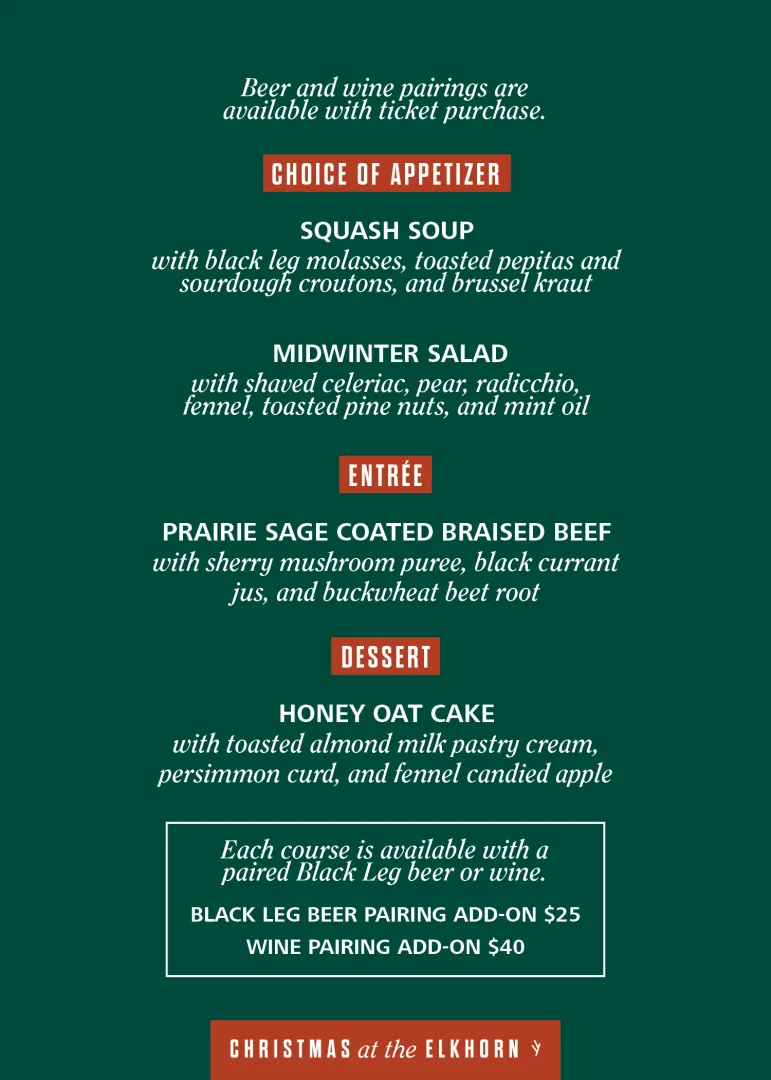Midwinter Table menu 2026