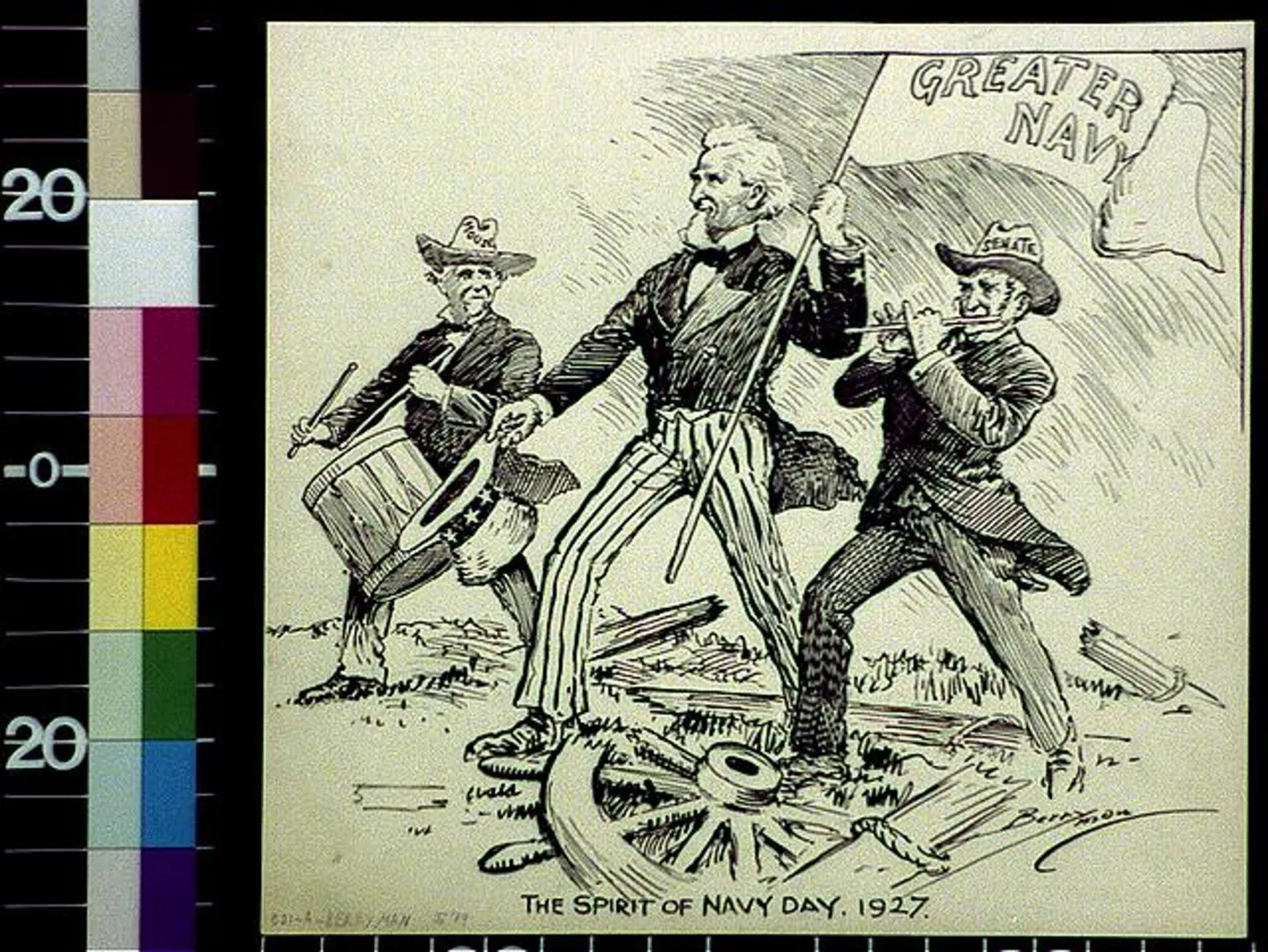 Cartoon by Clifford Berryman marking Navy Day, 1927