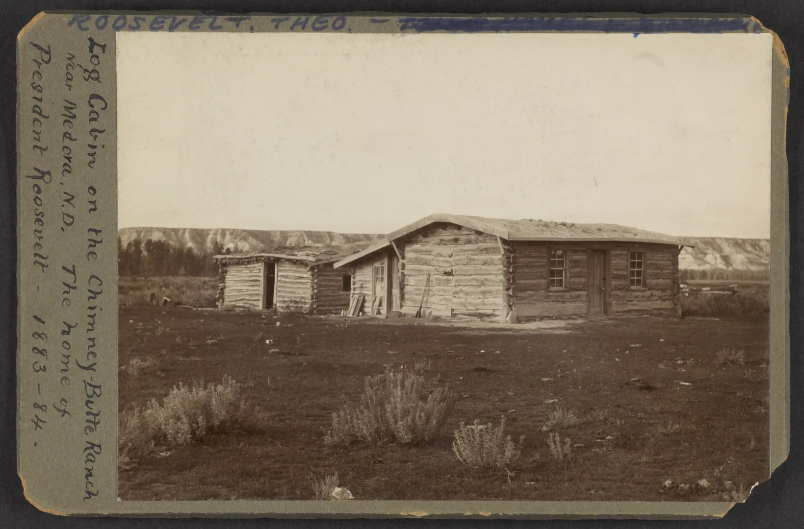 The Maltese Cross ranch cabin near Medora, photographed in 1904