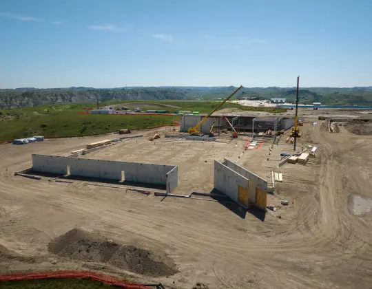 Concrete forms for the exhibit wing taking shape