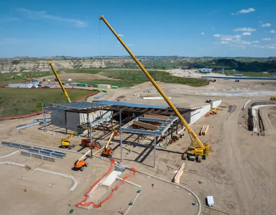 Wood beams connected to the steel beams