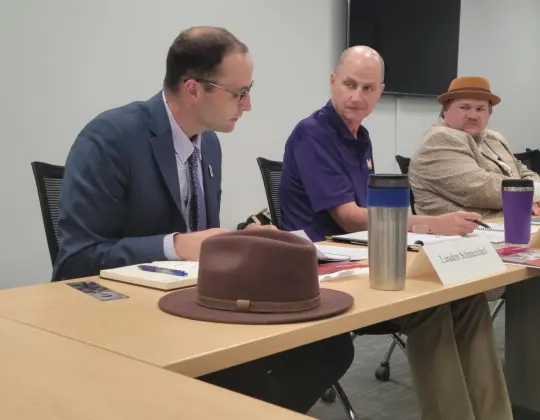 Photograph of a teacher speaking