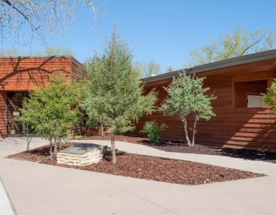 Native plant garden in front of the South Unit Visitor Center