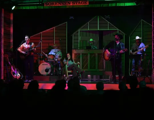 Rebels & Outlaws performers on stage at the Old Town Hall Theater