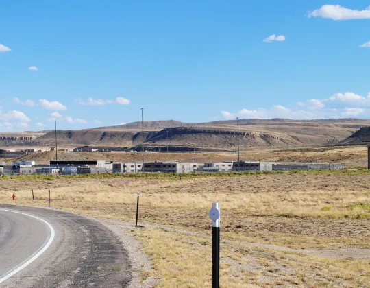 The stone Wyoming Frontier Prison in Rawlins