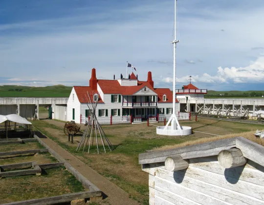 The white trade house and palisade of Fort Union Trading Post