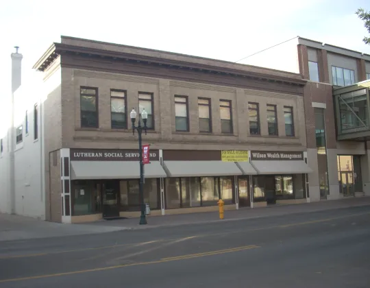 Historic brick buildings in downtown Grand Forks